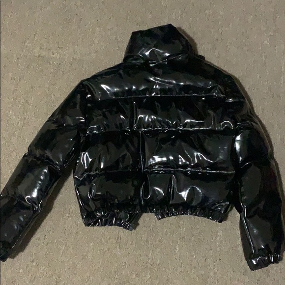 patent leather puffer